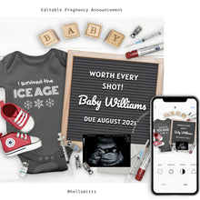 Load image into Gallery viewer, IVF Rainbow baby, Editable pregnancy announcement, Template DIY baby announce or Gender reveal for social media.
