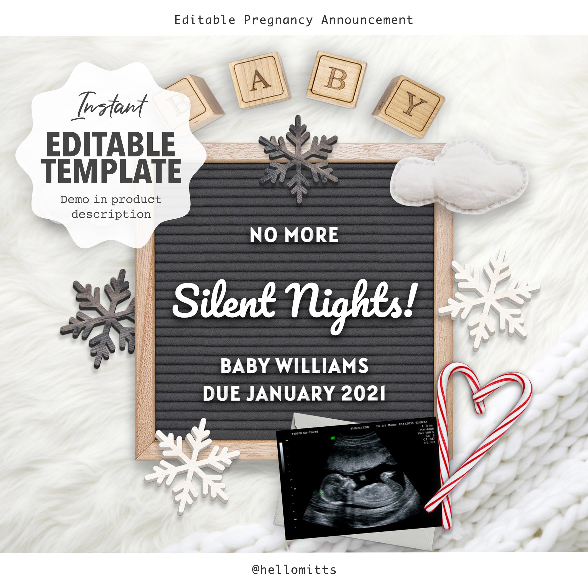 Tiebreaker Pregnancy Announcement DIY Editable Digital File 