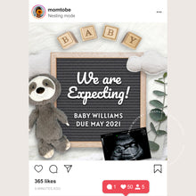 Load image into Gallery viewer, Editable pregnancy announcement, Template DIY baby announce or Gender reveal for social media.
