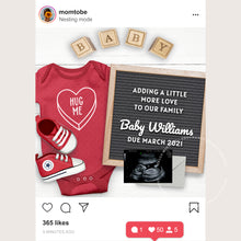 Load image into Gallery viewer, Valentine baby, Editable pregnancy announcement, Template DIY February Baby announce or Gender reveal for social media.
