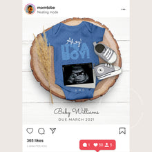 Load image into Gallery viewer, It&#39;s a Boy, GENDER REVEAL editable pregnancy announcement, Template DIY baby announce for social media.
