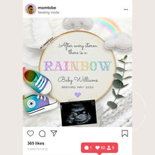 Load image into Gallery viewer, Rainbow baby, Editable pregnancy announcement, Template DIY baby announce or Gender reveal for social media.

