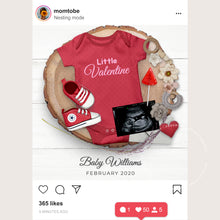 Load image into Gallery viewer, Valentine Baby, Editable pregnancy announcement, Template DIY baby announce or Gender reveal for social media.
