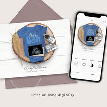 Load image into Gallery viewer, It&#39;s a Boy, GENDER REVEAL editable pregnancy announcement, Template DIY baby announce for social media.

